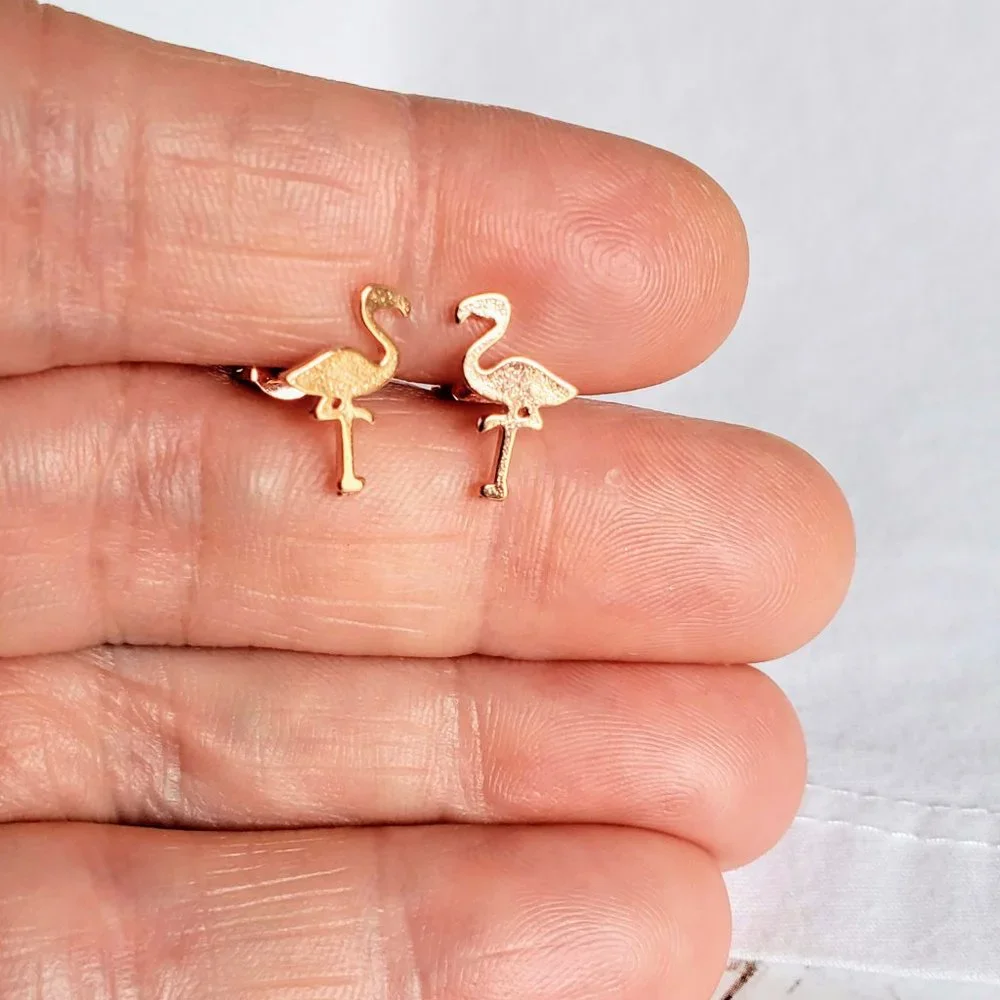 Rose Flamingo Earrings - Picture 3 of 6